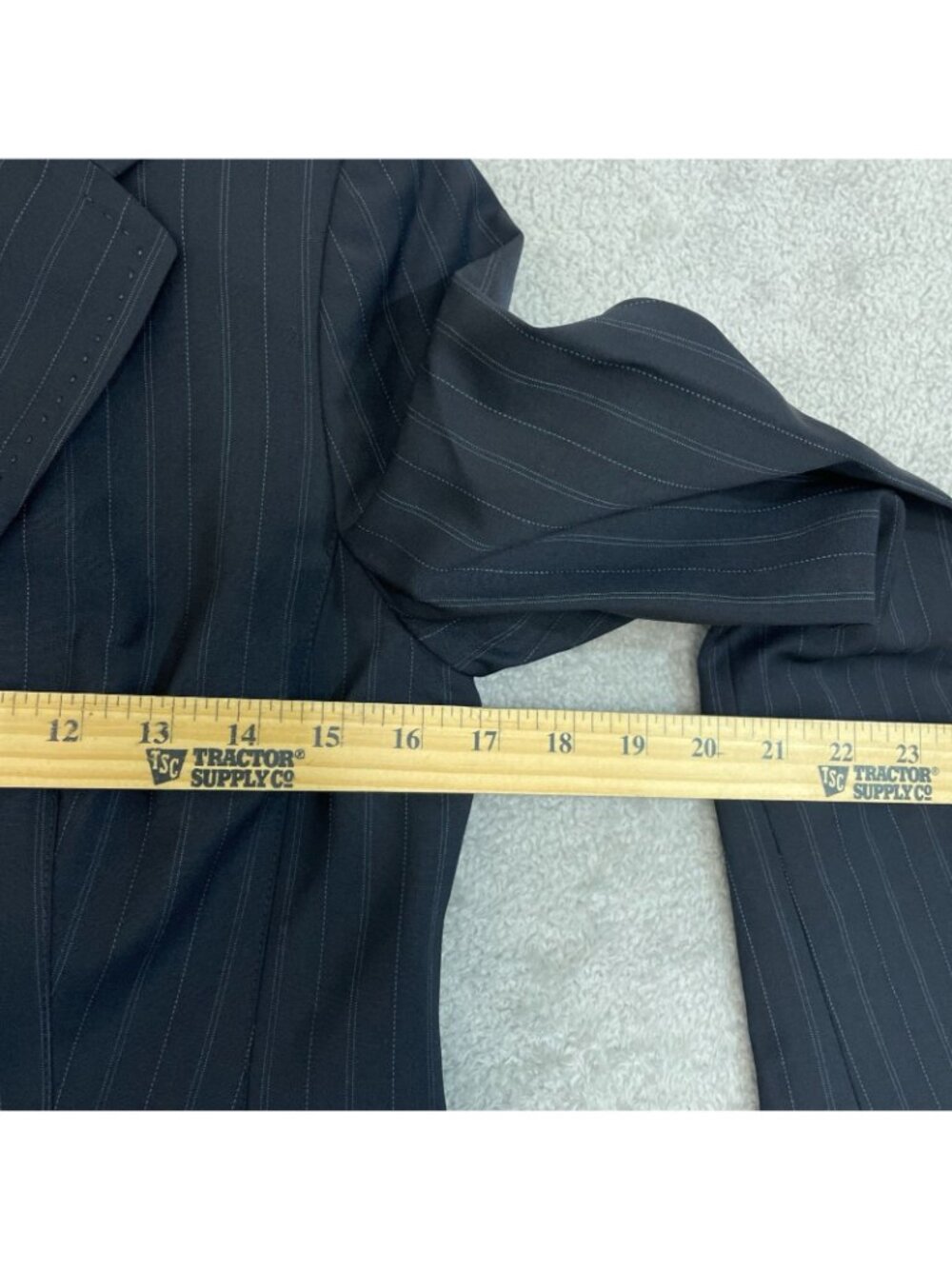 Ann Taylor Women's 4P Petites Black Pinstripe Blazer Wool Blend P0851 - Picture 5 of 10